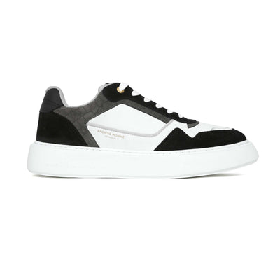 Android Homme Oversized Forum Court Trainer in Black Caiman Croc