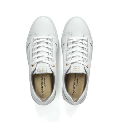 Android Homme Venice Trainer in White Caiman Croc Birdseye