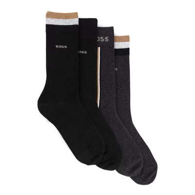 BOSS 4P RS Gift Iconic CC Sock in Black & Grey 