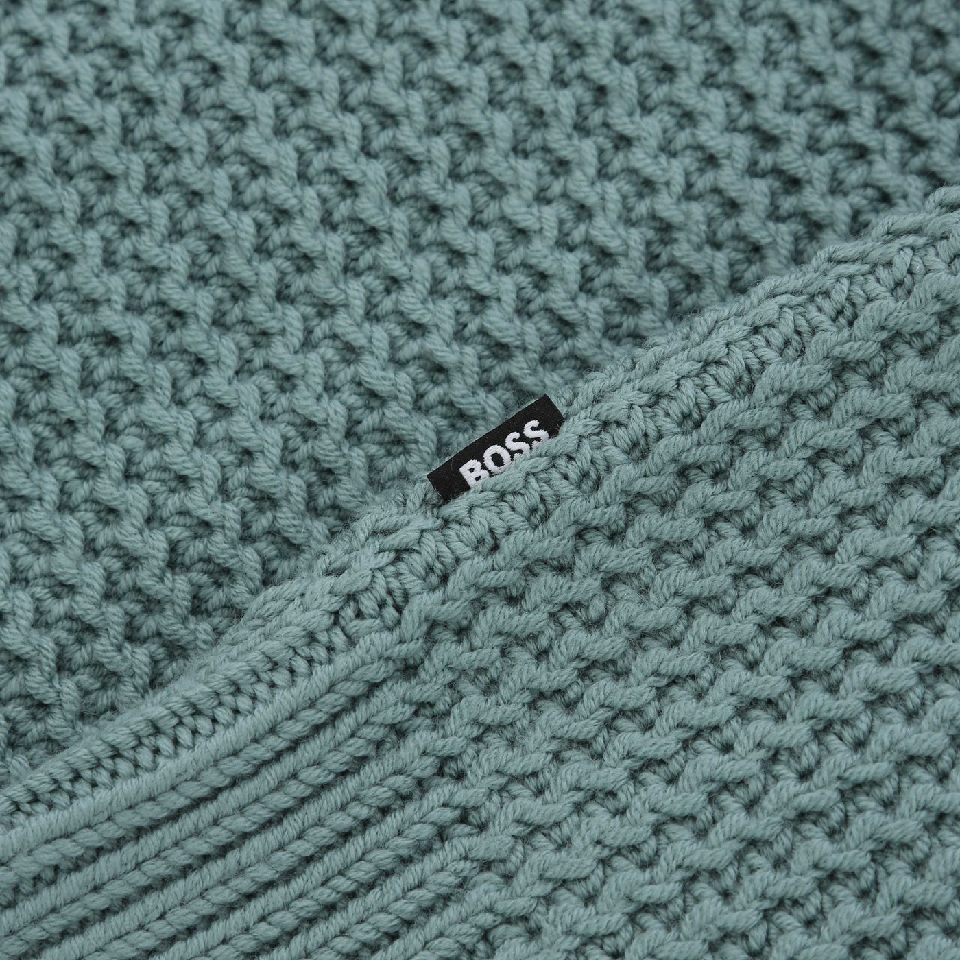 BOSS C Emaximo Knitwear in Pastel Green Logo Tab