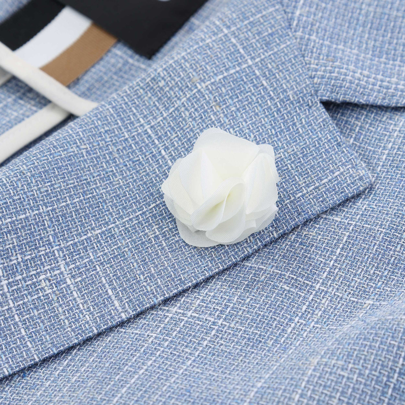 BOSS C Hanry 252 Jacket in Light Blue Lapel Badge