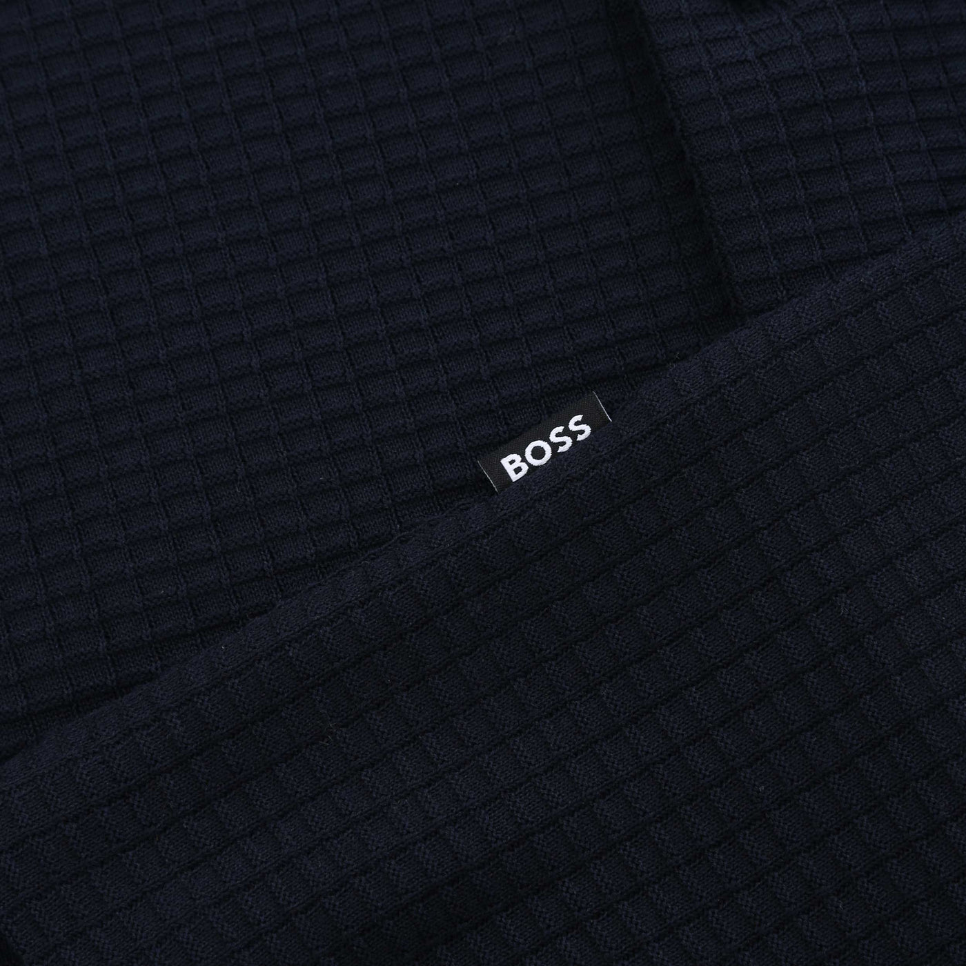 BOSS C Palladio 120 Knitted SS Shirt in Dark Blue Logo