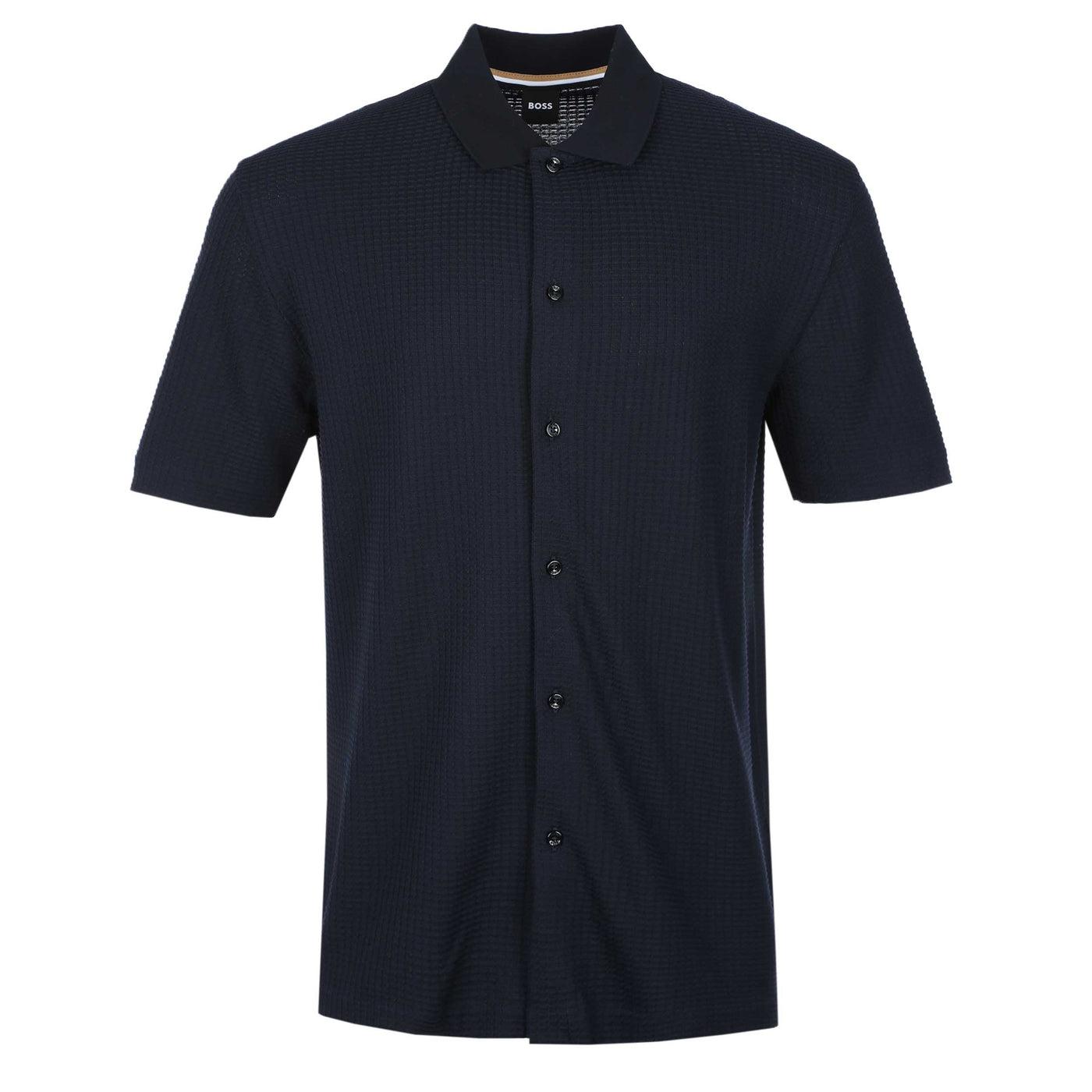 BOSS C Palladio 120 Knitted SS Shirt in Dark Blue