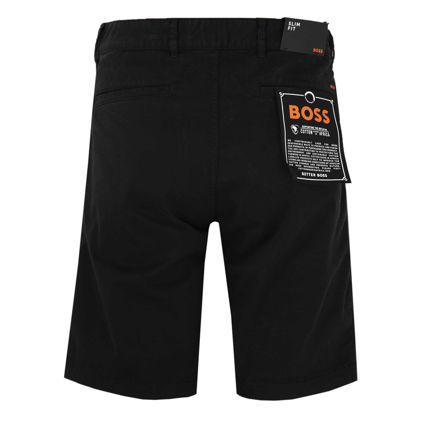 BOSS Chino Slim Shorts in Black Back