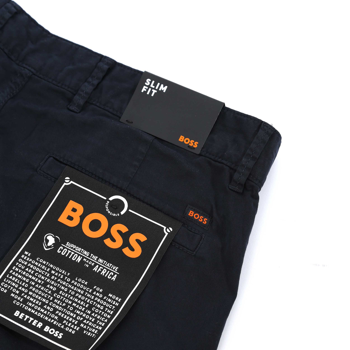 BOSS Chino Slim Shorts in Navy Logo