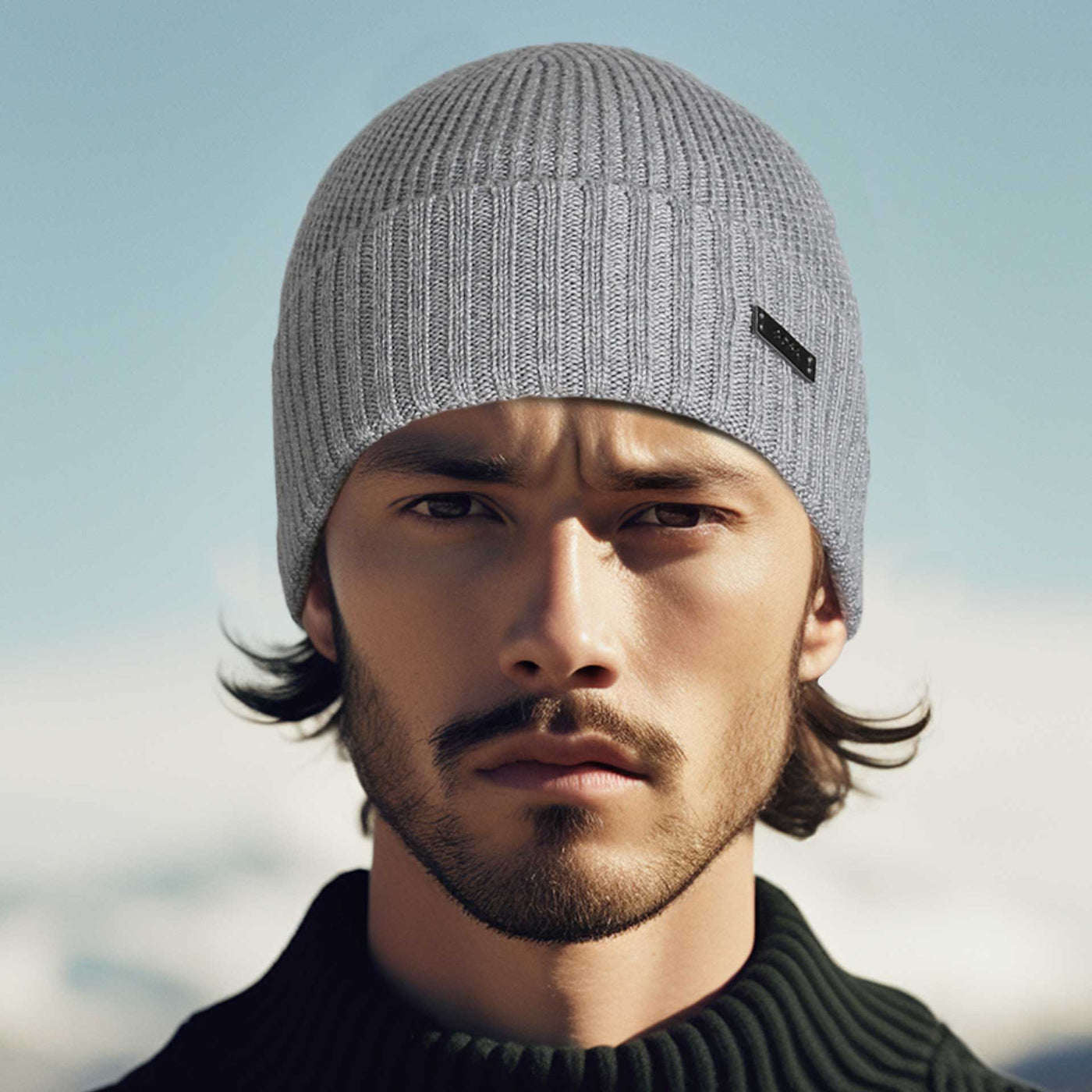 BOSS Fati L Beanie Hat in Grey Model