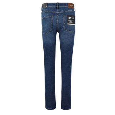 BOSS H Delaware Jean in Mid Blue Wash Back