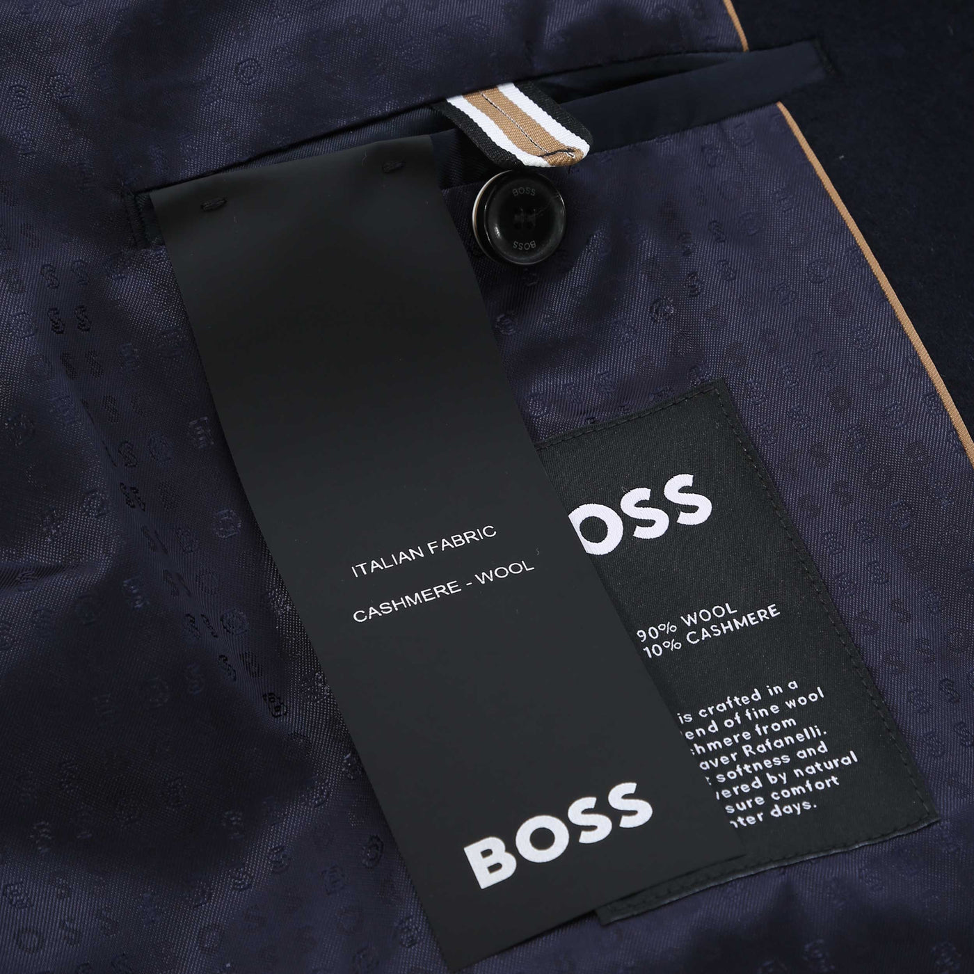 BOSS H Hyde SU 254 Overcoat in Dark Blue pocket