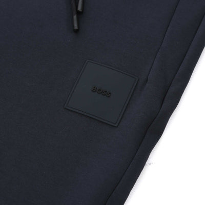 BOSS Hadiko Rib Sweat Pant in Dark Blue Logo
