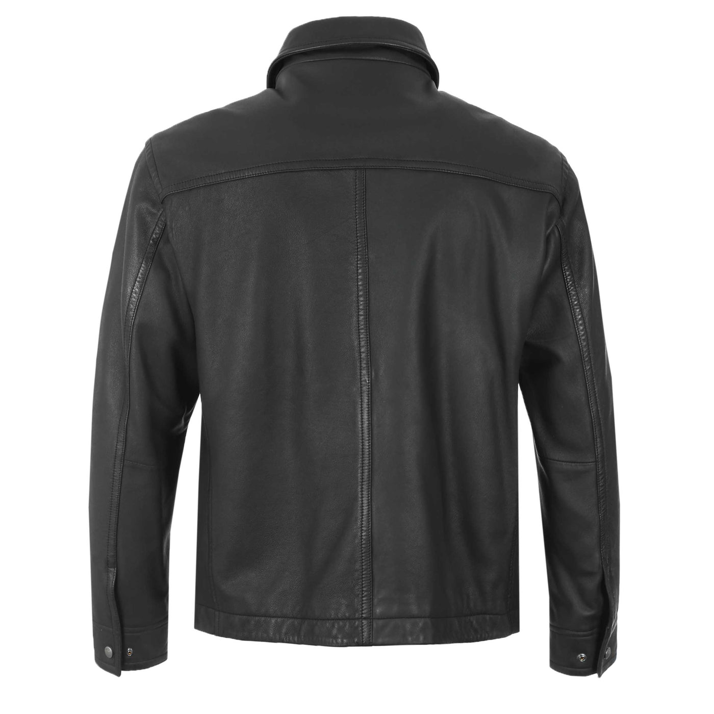 BOSS Jericho Leather Jacket in Black Back