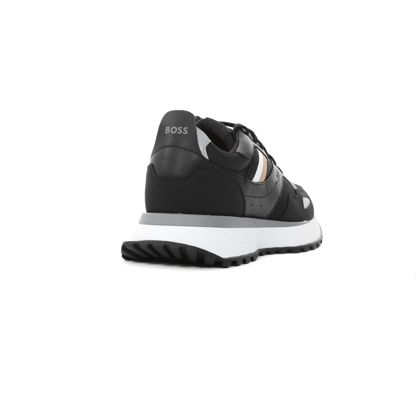 BOSS Jonah Runn mx Trainer in Black Heel