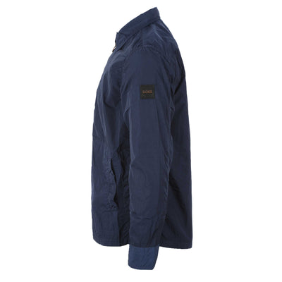 BOSS Leejay M Overshirt in Navy Side