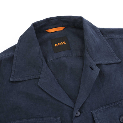 BOSS Lovel 8 Overshirt in Navy Collar