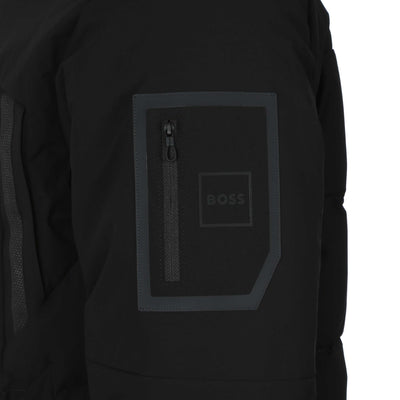 BOSS OW Block X Parka Jacket in Black Logo