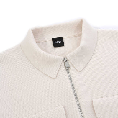 BOSS P Bellotto Knitwear in Open White Collar