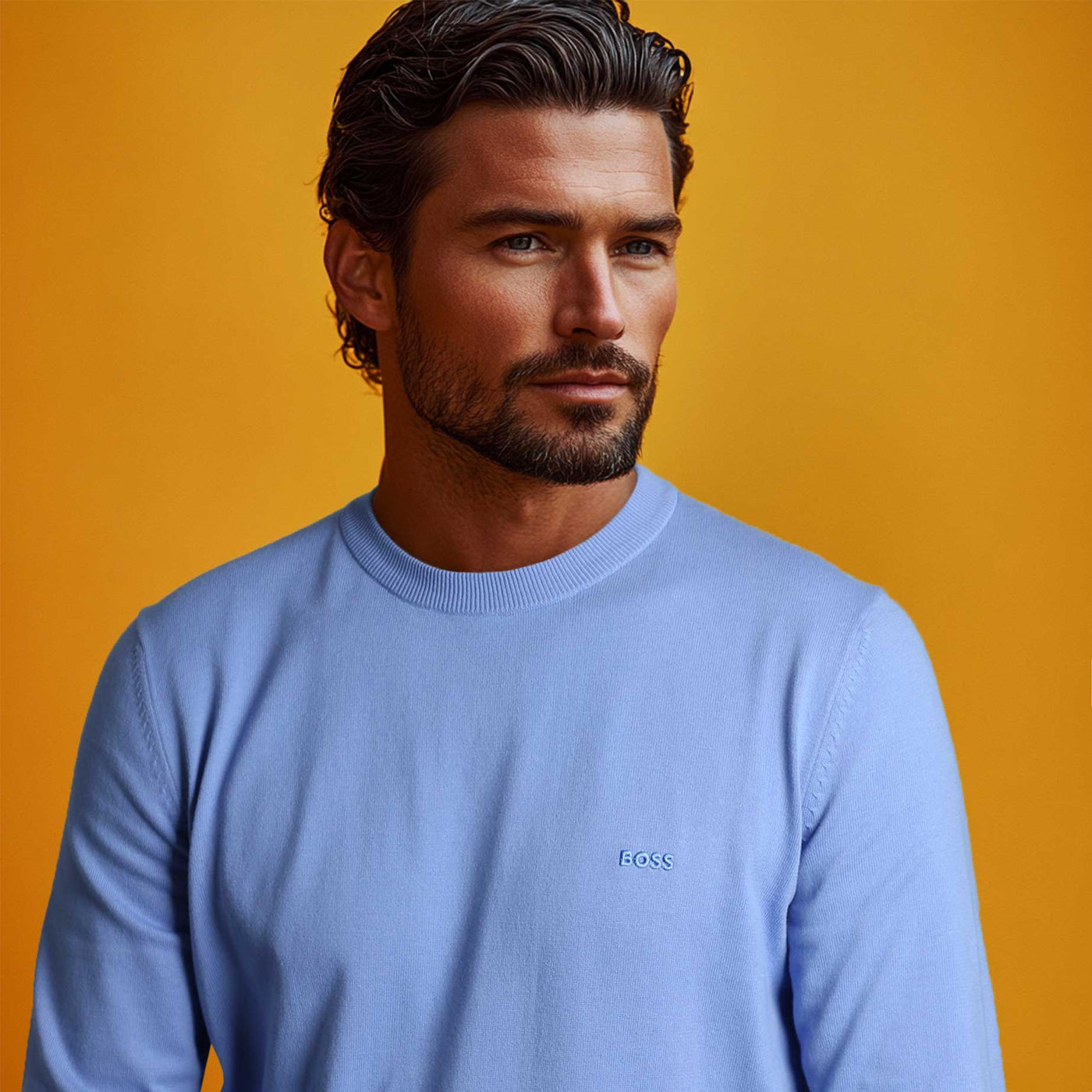 BOSS Pacas L Knitwear in Bright Blue Model