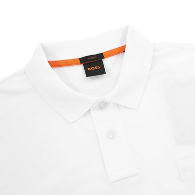 BOSS Passenger Polo Shirt in White Collar