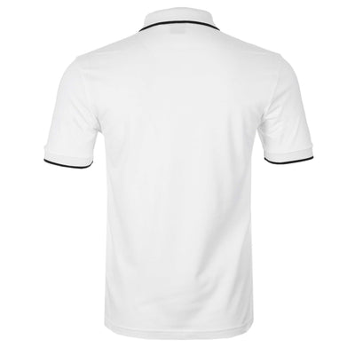 BOSS Passertip Polo Shirt in White Back