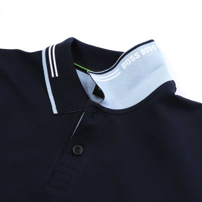 BOSS Paul Curved Polo Shirt in Dark Blue detail