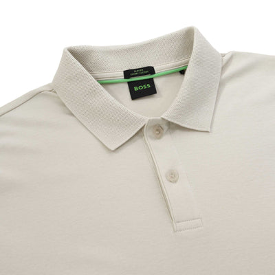BOSS Polo Zone Polo Shirt in Open White collar