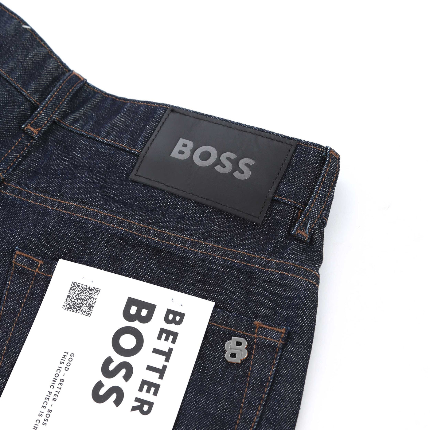 BOSS Re Maine BO BF Jean in Dark Blue Raw Denim Logo