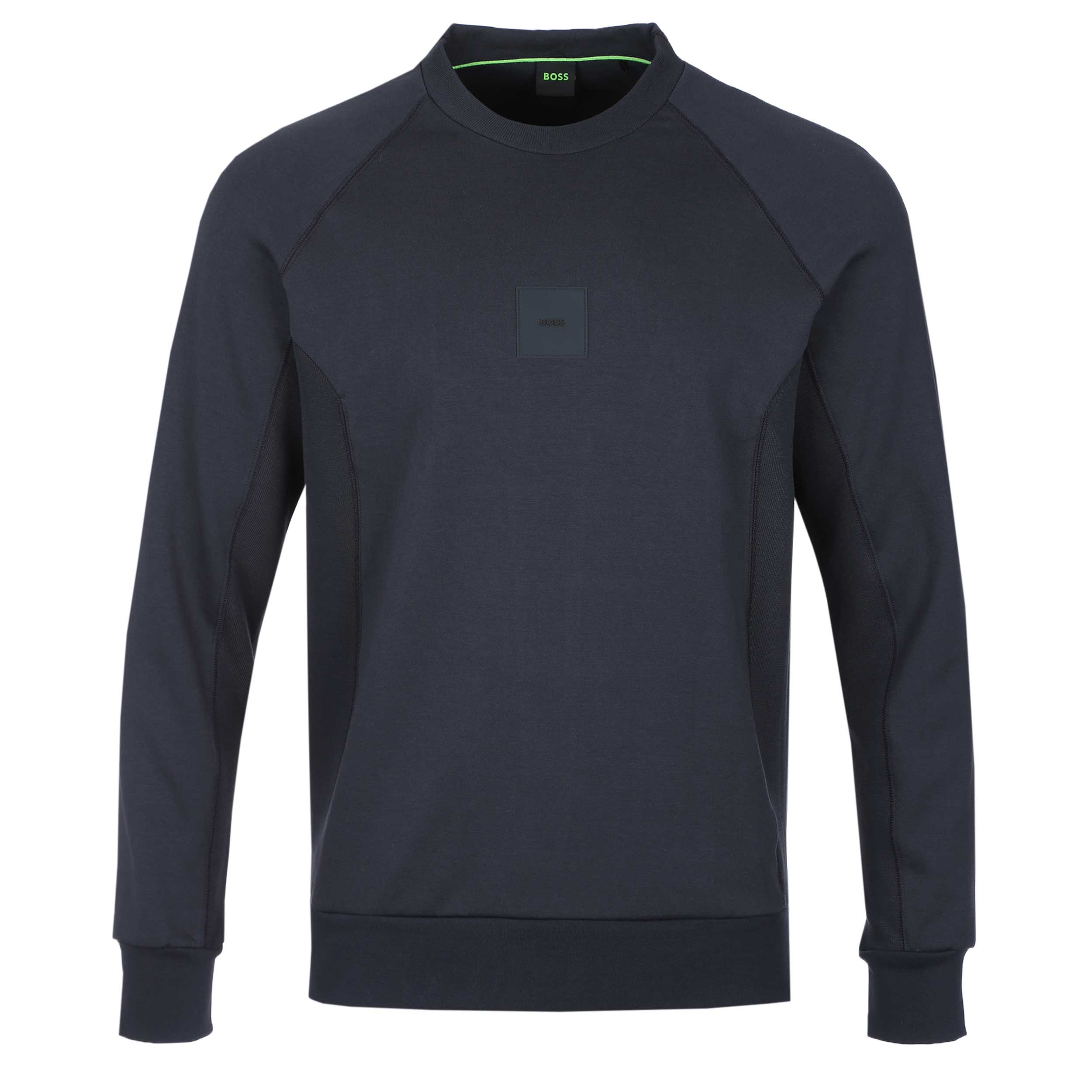BOSS Salbo Rib Sweat Top in Dark Blue