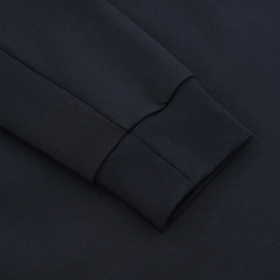 BOSS Salbo Rib Sweat Top in Dark Blue Cuff