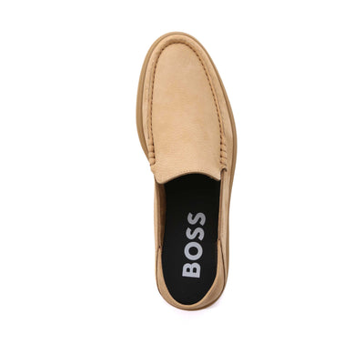 BOSS Sienne Mocc Nu Shoe in Medium Beige Birdseye