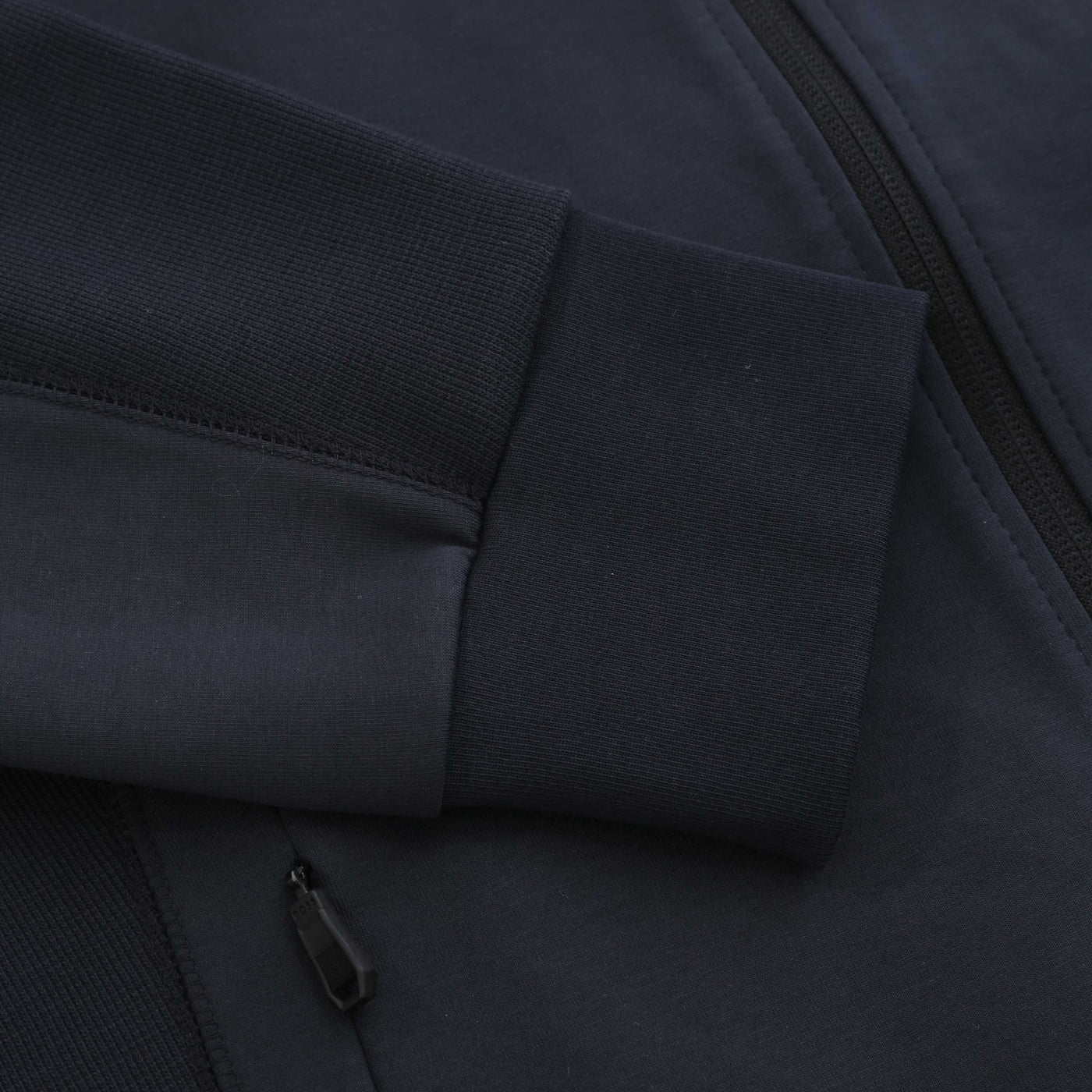 BOSS Skaz Rib Sweatshirt in Dark Blue Cuff