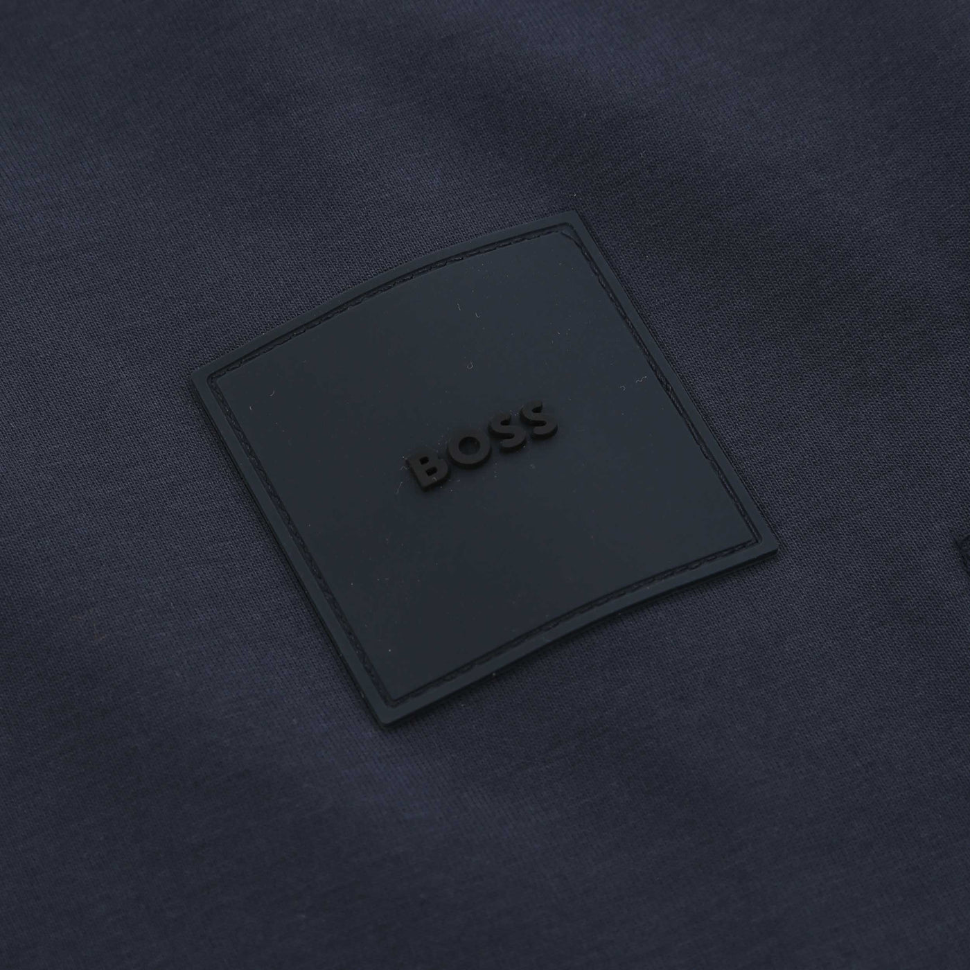 BOSS Skaz Rib Sweatshirt in Dark Blue Logo