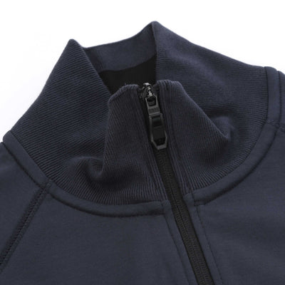 BOSS Skaz Rib Sweatshirt in Dark Blue Neck