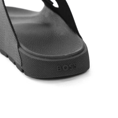 BOSS Surfley Sand dmpr N Sandal in Black Logo