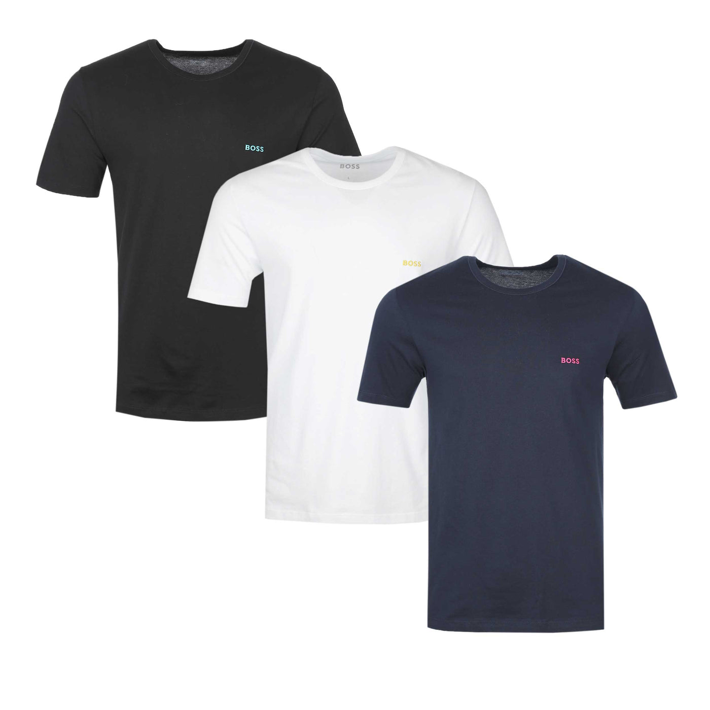 BOSS TShirtRN 3P Classic T-Shirt in Black, White & Navy