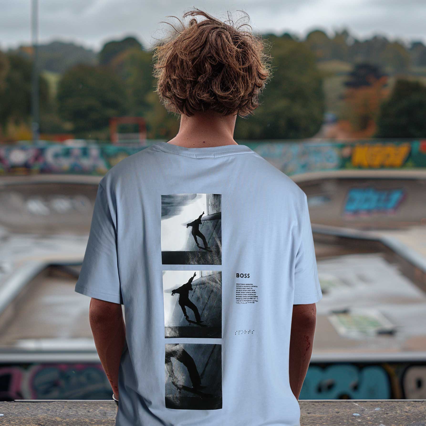 BOSS Tee 8 T Shirt in Sky Blue