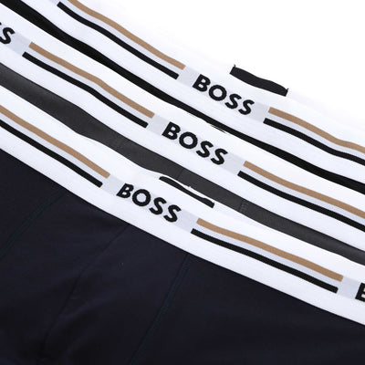 BOSS Trunk 3P Revive Underwear in Black Grey Navy Logo