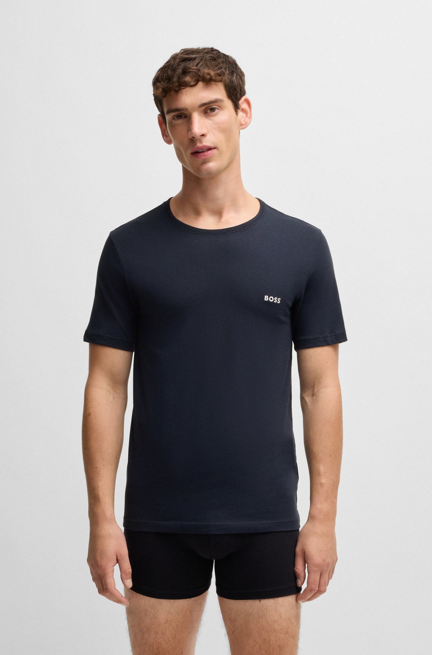 BOSS Tshirt RN 3P Classic T-Shirt in Navy