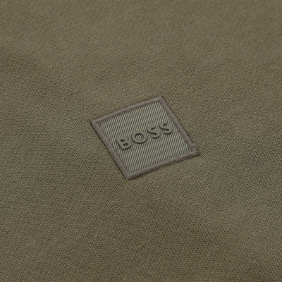 BOSS Wetalk Hoodie Sweat Top in Khaki Logo