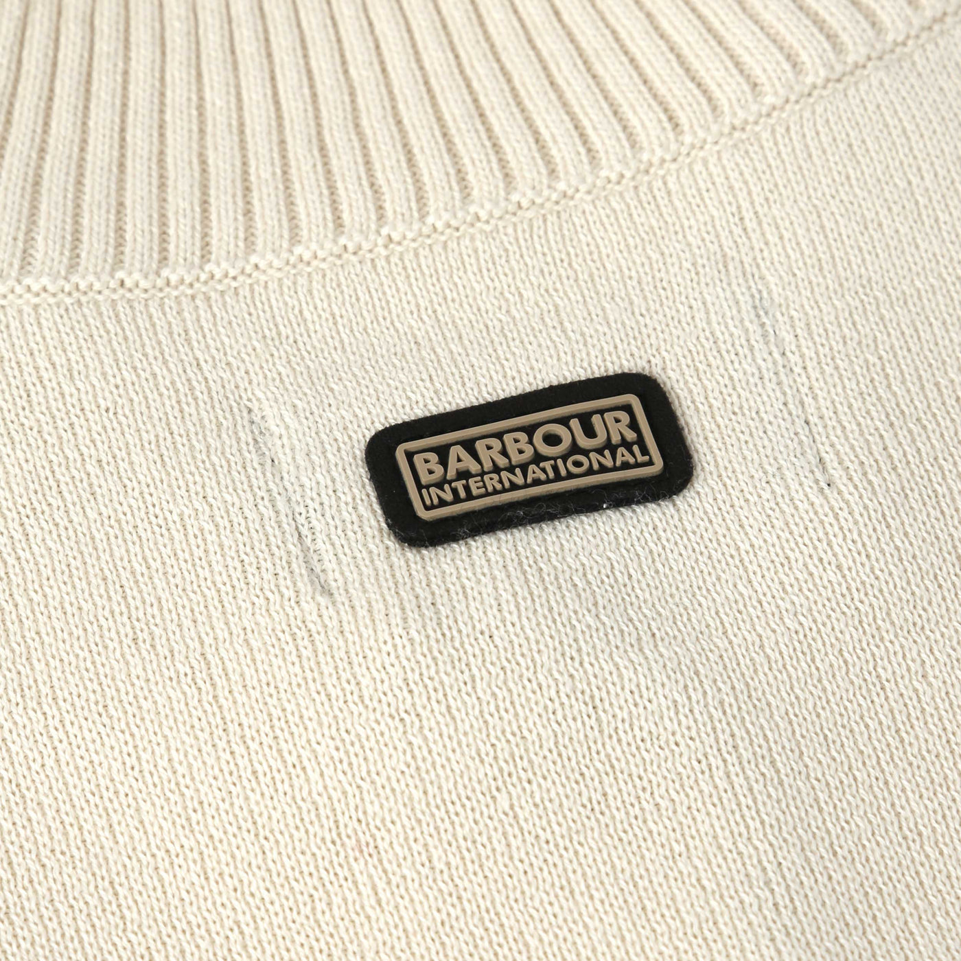 Barbour Callie Knitted Ladies Knitwear in Light Stone Logo