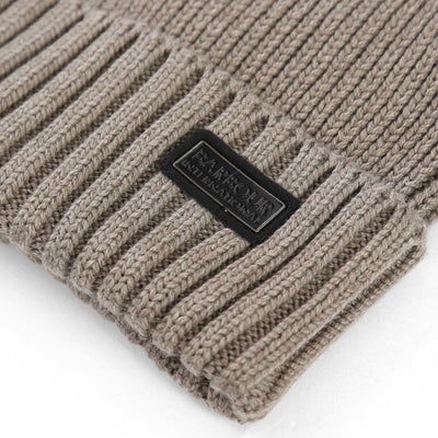 Barbour Chester Beanie Hat in Brindle Logo