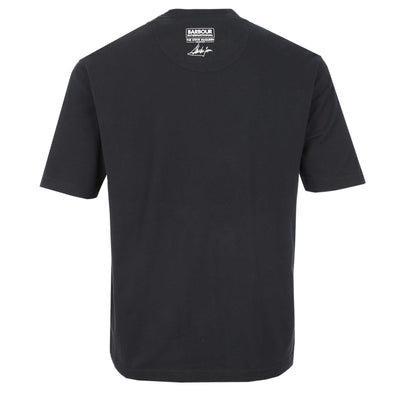 Barbour Keystone Graphic T Shirt in Black Back