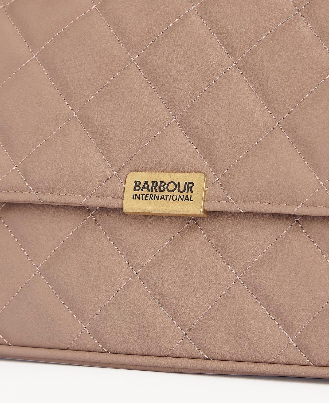 Barbour Quilted Soho Crossbody Ladies Bag in Camel Logo