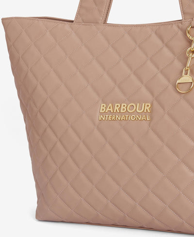 Barbour Battersea Ladies Tote Bag in Camel Logo