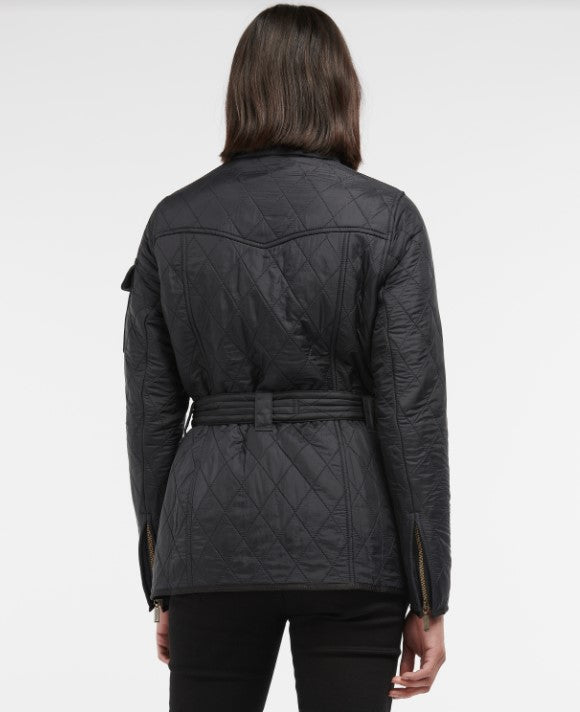 Barbour Polarquilt Ladies Quilted Jacket in Black Model Back