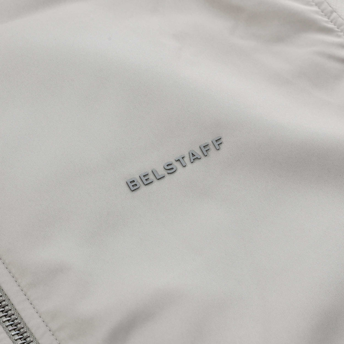Belstaff Alloy Zip Thru Hoody Sweat Top in Cement Grey Logo