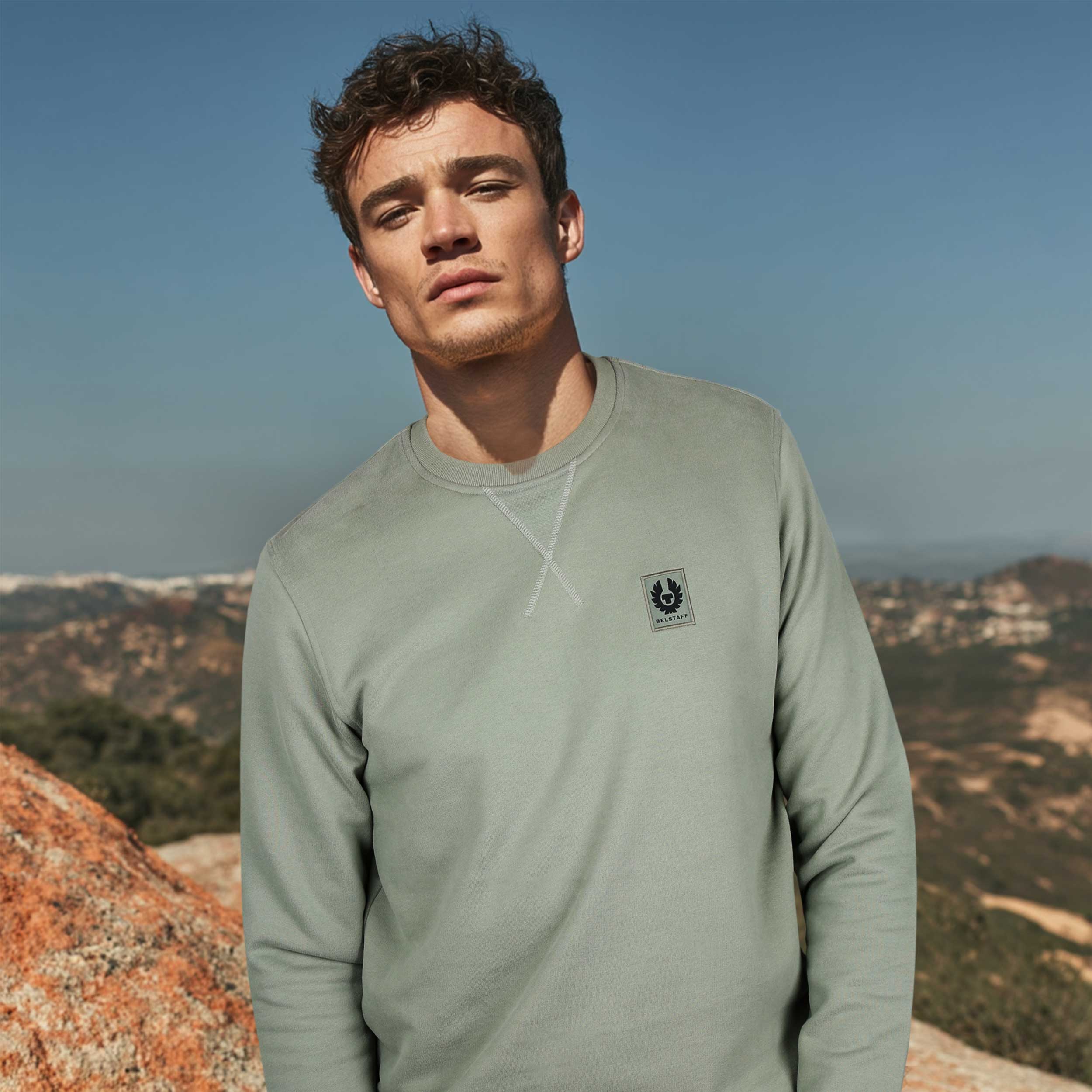 Belstaff Classic Sweat Top in Sage Green