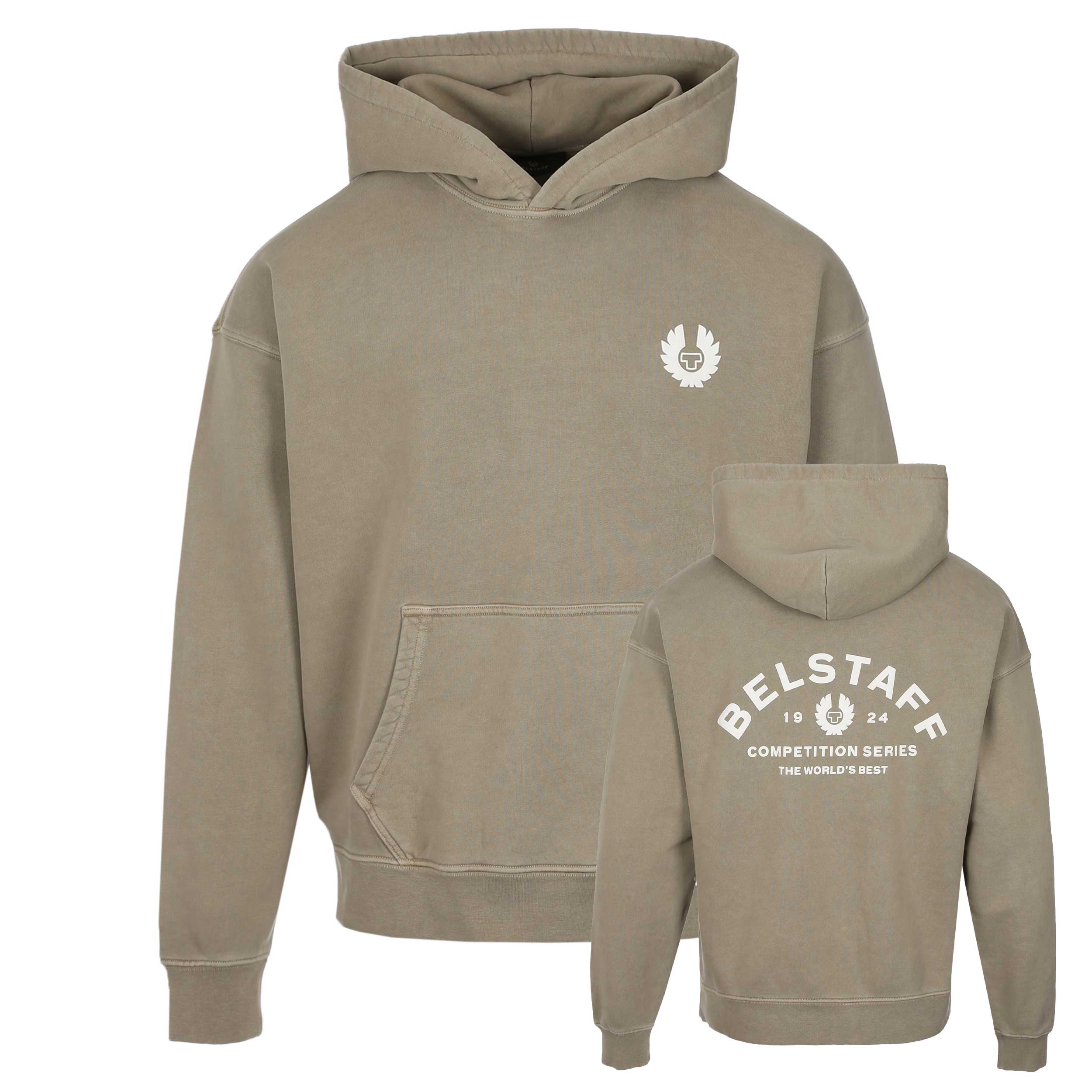 Belstaff Competition Hoodie Sweat Top in Dark Sand