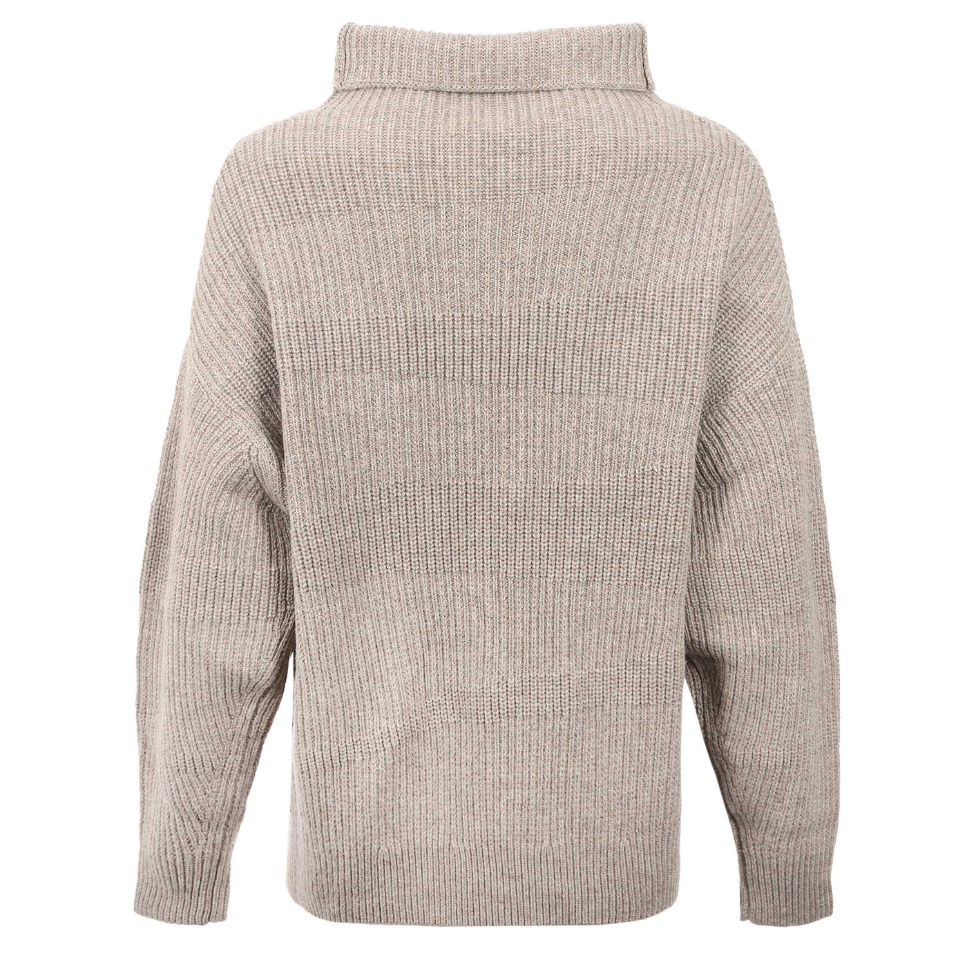 Belstaff Eden Mock Neck Jumper Ladies Knitwear in Fossil Back