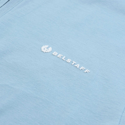 Belstaff Graph Zip Polo Shirt in Skyline Blue Logo