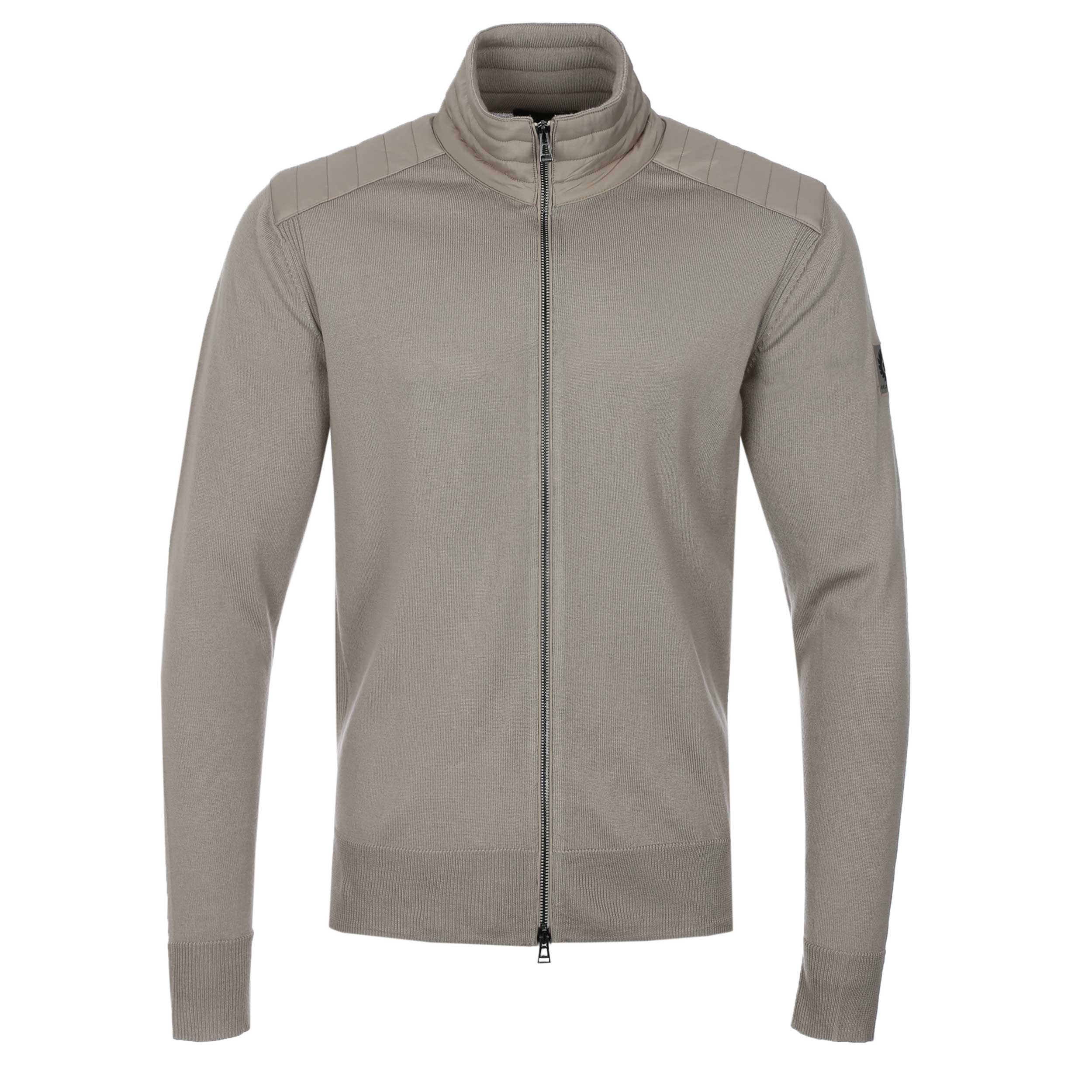 Belstaff Kelby Zip Cardigan in Dark Sand