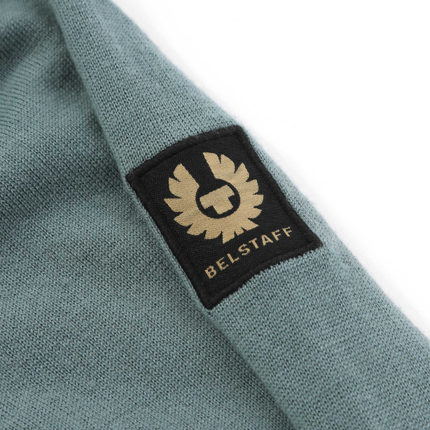 Belstaff Kelby Zip Cardigan in Mineral Green Logo